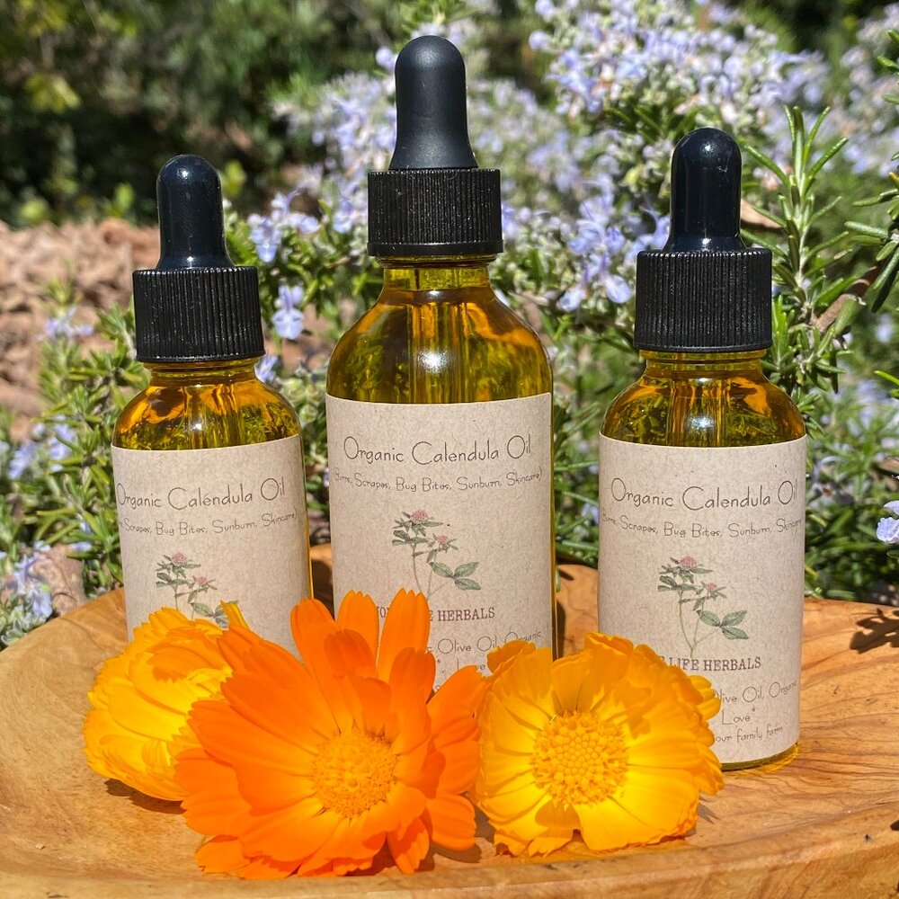 Organic Calendula Oil - 1oz.  - Farm Fresh Skincare - Natural